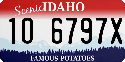 ID license plate 1O6797X