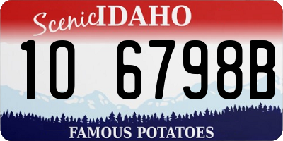 ID license plate 1O6798B
