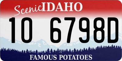 ID license plate 1O6798D