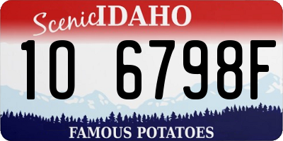 ID license plate 1O6798F
