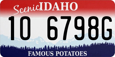 ID license plate 1O6798G