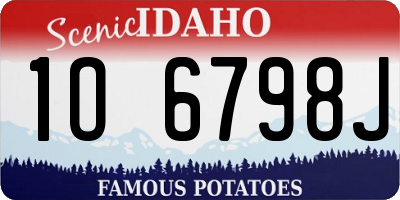 ID license plate 1O6798J