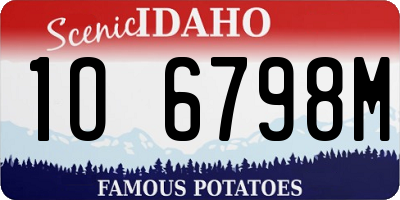 ID license plate 1O6798M