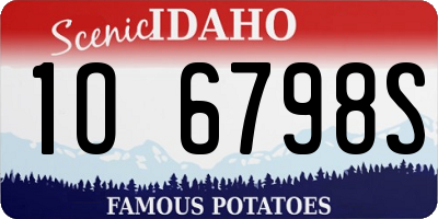 ID license plate 1O6798S