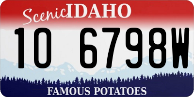 ID license plate 1O6798W