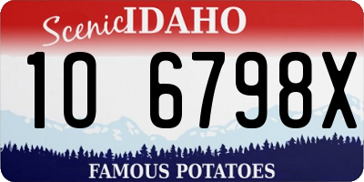 ID license plate 1O6798X