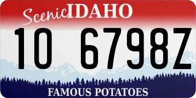 ID license plate 1O6798Z