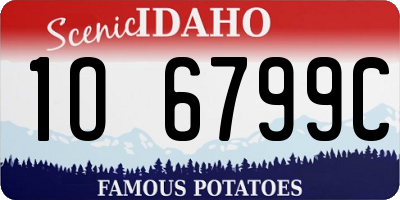 ID license plate 1O6799C