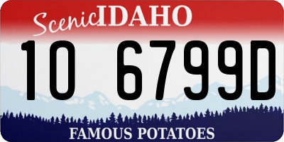 ID license plate 1O6799D