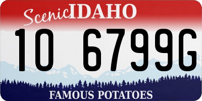 ID license plate 1O6799G