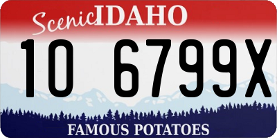 ID license plate 1O6799X
