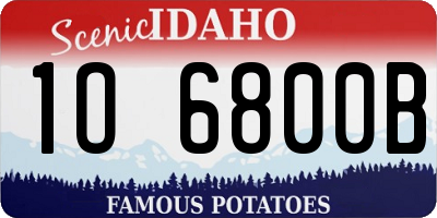 ID license plate 1O6800B