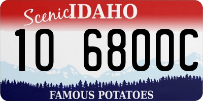 ID license plate 1O6800C