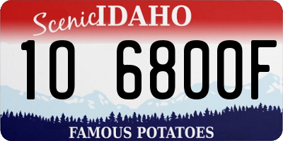 ID license plate 1O6800F