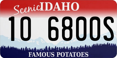 ID license plate 1O6800S