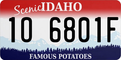 ID license plate 1O6801F