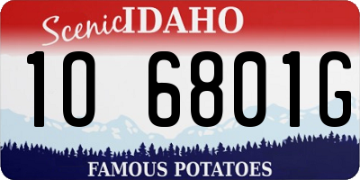 ID license plate 1O6801G
