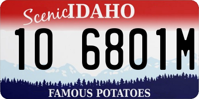 ID license plate 1O6801M