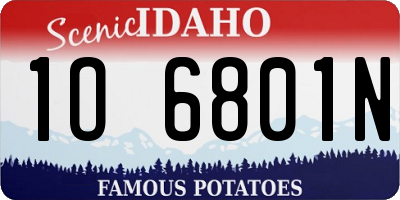 ID license plate 1O6801N