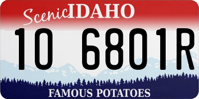 ID license plate 1O6801R