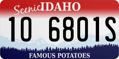 ID license plate 1O6801S
