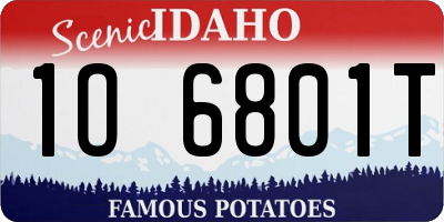 ID license plate 1O6801T