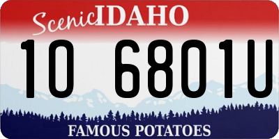 ID license plate 1O6801U