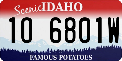 ID license plate 1O6801W
