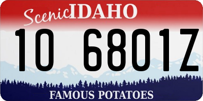 ID license plate 1O6801Z