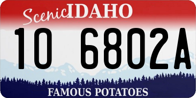 ID license plate 1O6802A