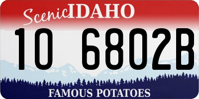 ID license plate 1O6802B