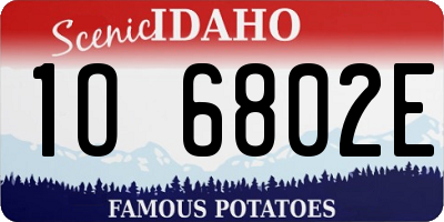 ID license plate 1O6802E