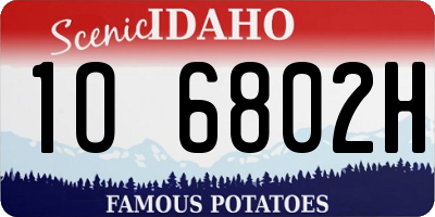 ID license plate 1O6802H