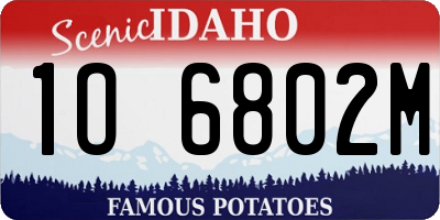 ID license plate 1O6802M