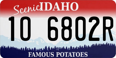 ID license plate 1O6802R