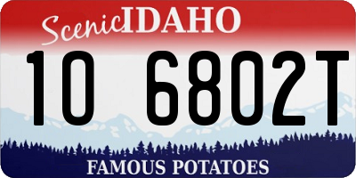 ID license plate 1O6802T