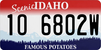 ID license plate 1O6802W