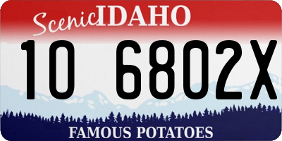 ID license plate 1O6802X