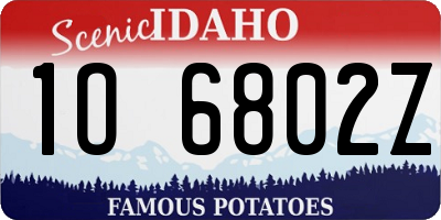 ID license plate 1O6802Z