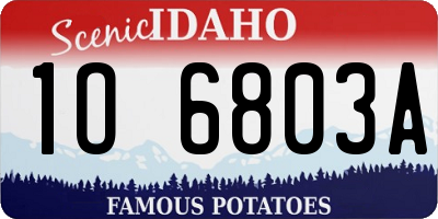 ID license plate 1O6803A