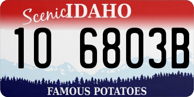 ID license plate 1O6803B