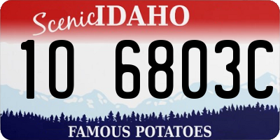 ID license plate 1O6803C