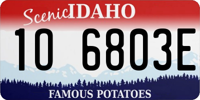 ID license plate 1O6803E