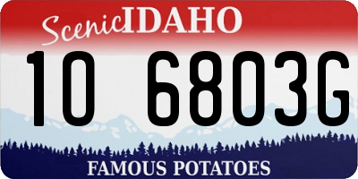 ID license plate 1O6803G