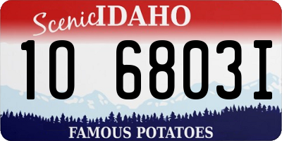 ID license plate 1O6803I