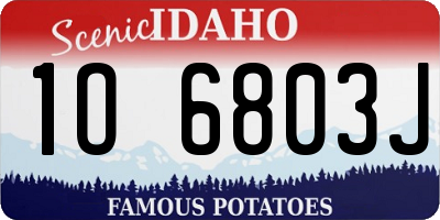 ID license plate 1O6803J