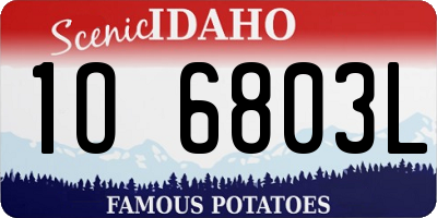 ID license plate 1O6803L