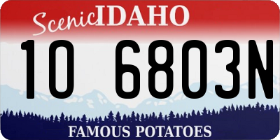 ID license plate 1O6803N