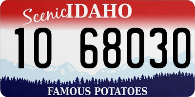 ID license plate 1O6803O