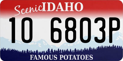 ID license plate 1O6803P
